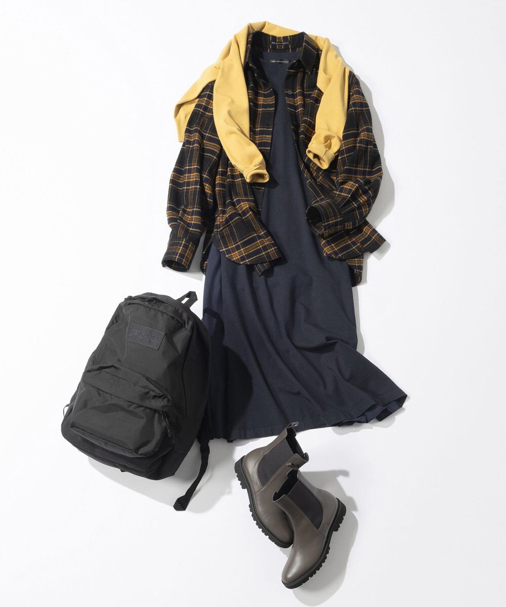 23区 L 【洗える/吊り干しOK】ヴィスコースストレッチ  バックデザイン ニットワンピース 