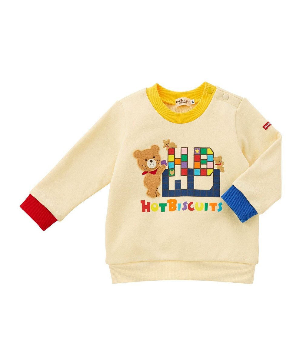 MIKI HOUSE HOT BISCUITS 【80-120cm】 カラフルブロック 裏毛パイル素材 トレーナー 