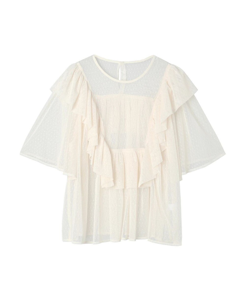 Green Parks ■ＥＳＣＡＲ　ドットチュールフレアヨークプルオーバー 