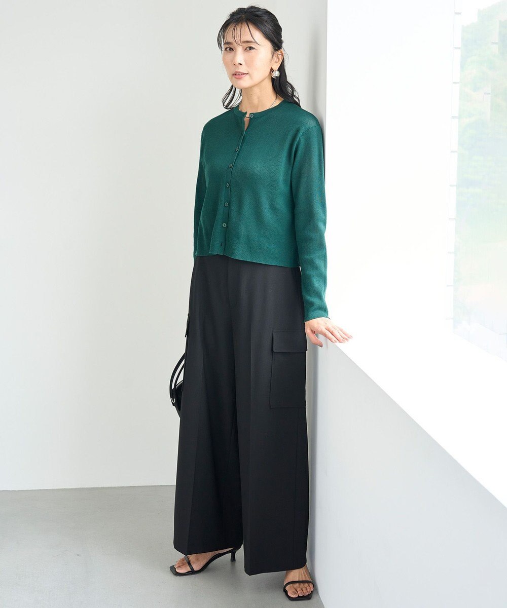 UNFILO ウールライク カーゴワイドパンツ 