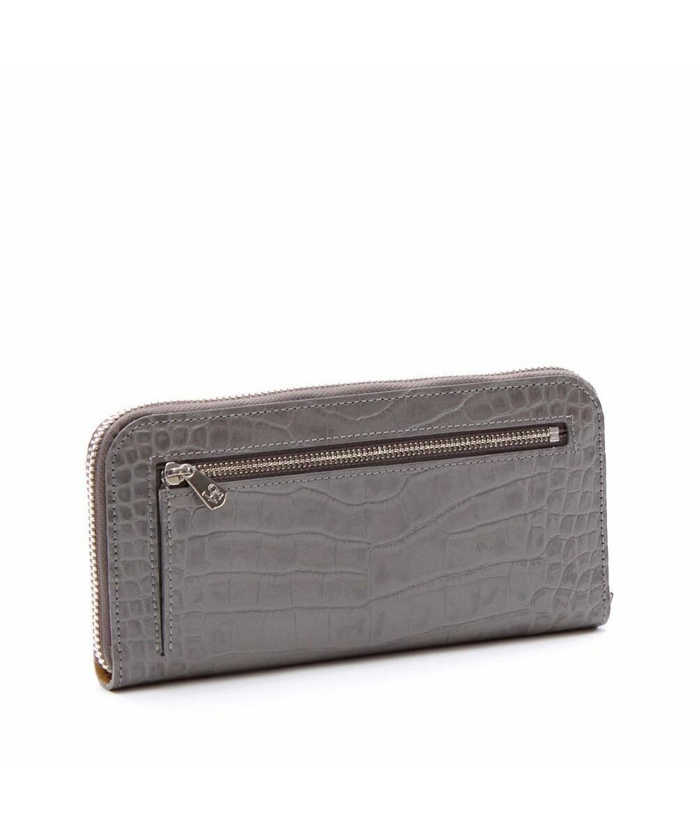 A.D.M.J. 牛革クロコ型押し ラウンドファスナーウォレット 