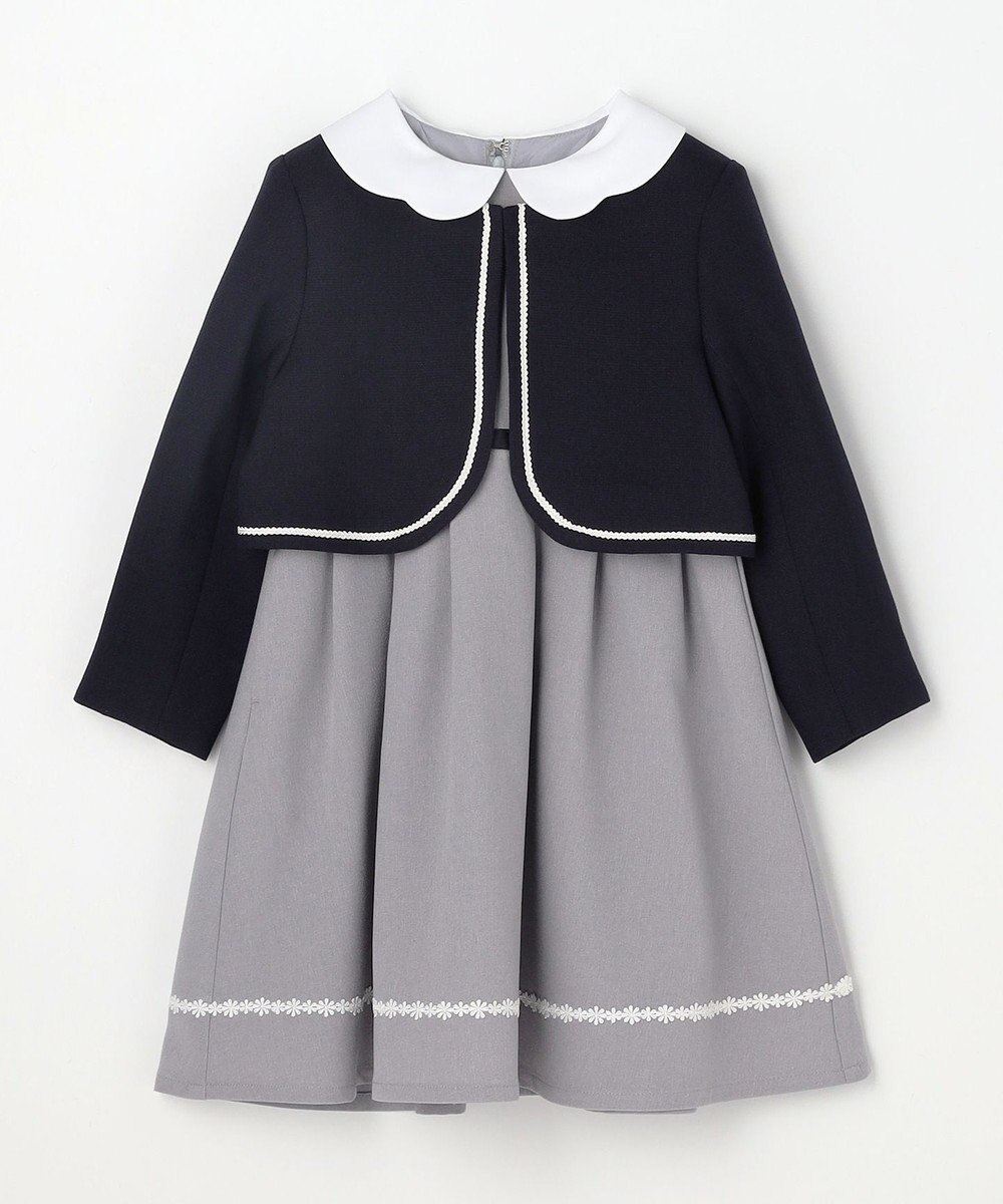 ANY KIDS 【2点セット】ノーカラー ボレロジャケット+襟付き ワンピース 