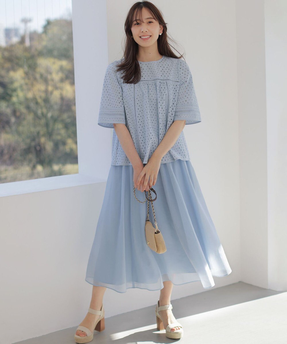 組曲 【先行予約】エンブロイダリーレース5分袖 ブラウス 