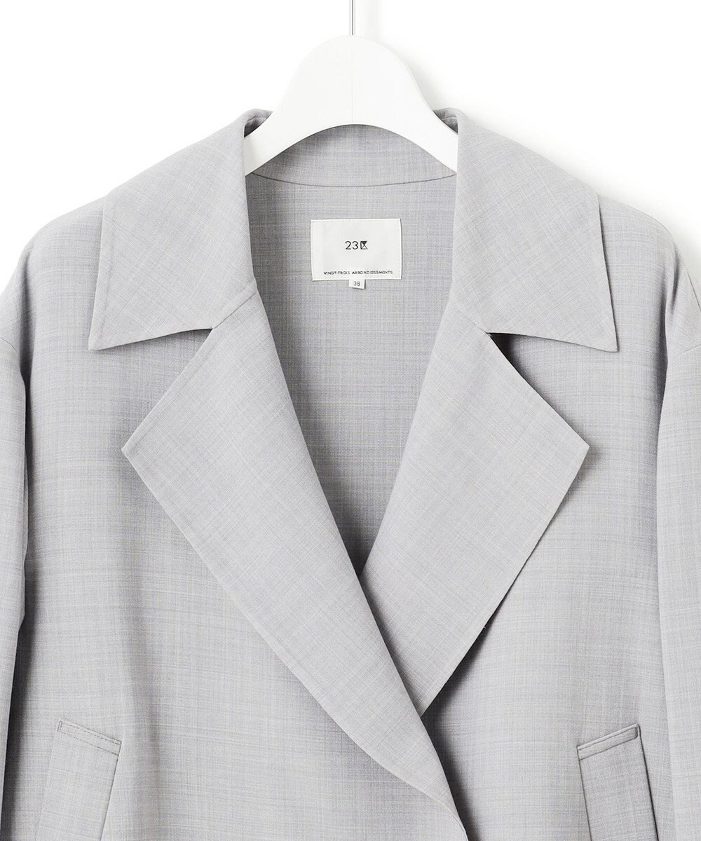 23区 TWライトリバー ショートトレンチコート 