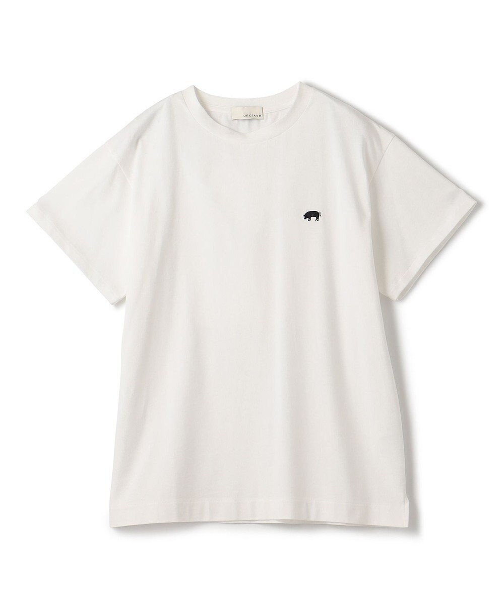 uncrave 【UNISEXあり】トンカツ Tシャツ（uncrave WHITE） 