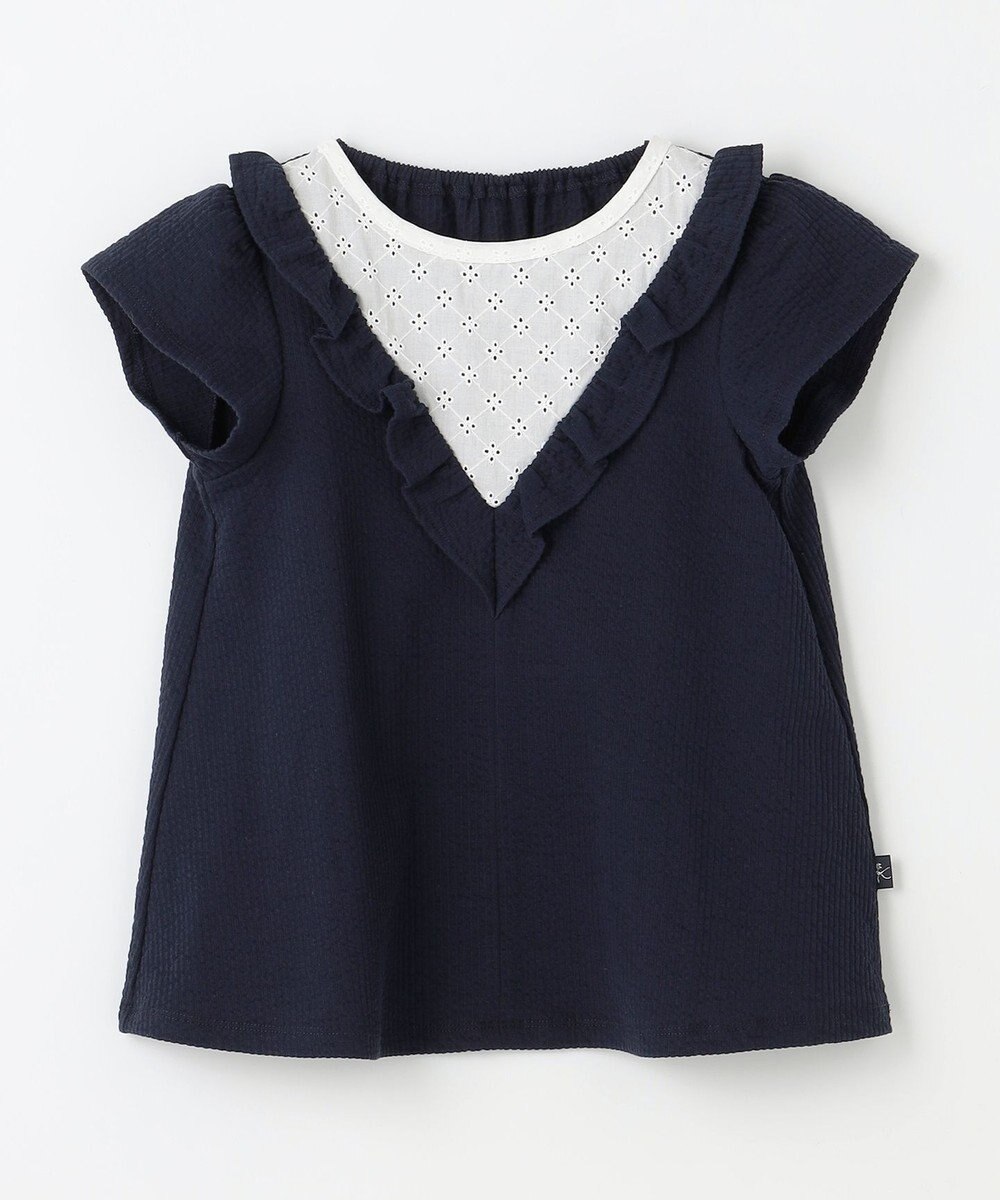 組曲 KIDS 【150-160㎝】サッカーストライプ ブラウス 