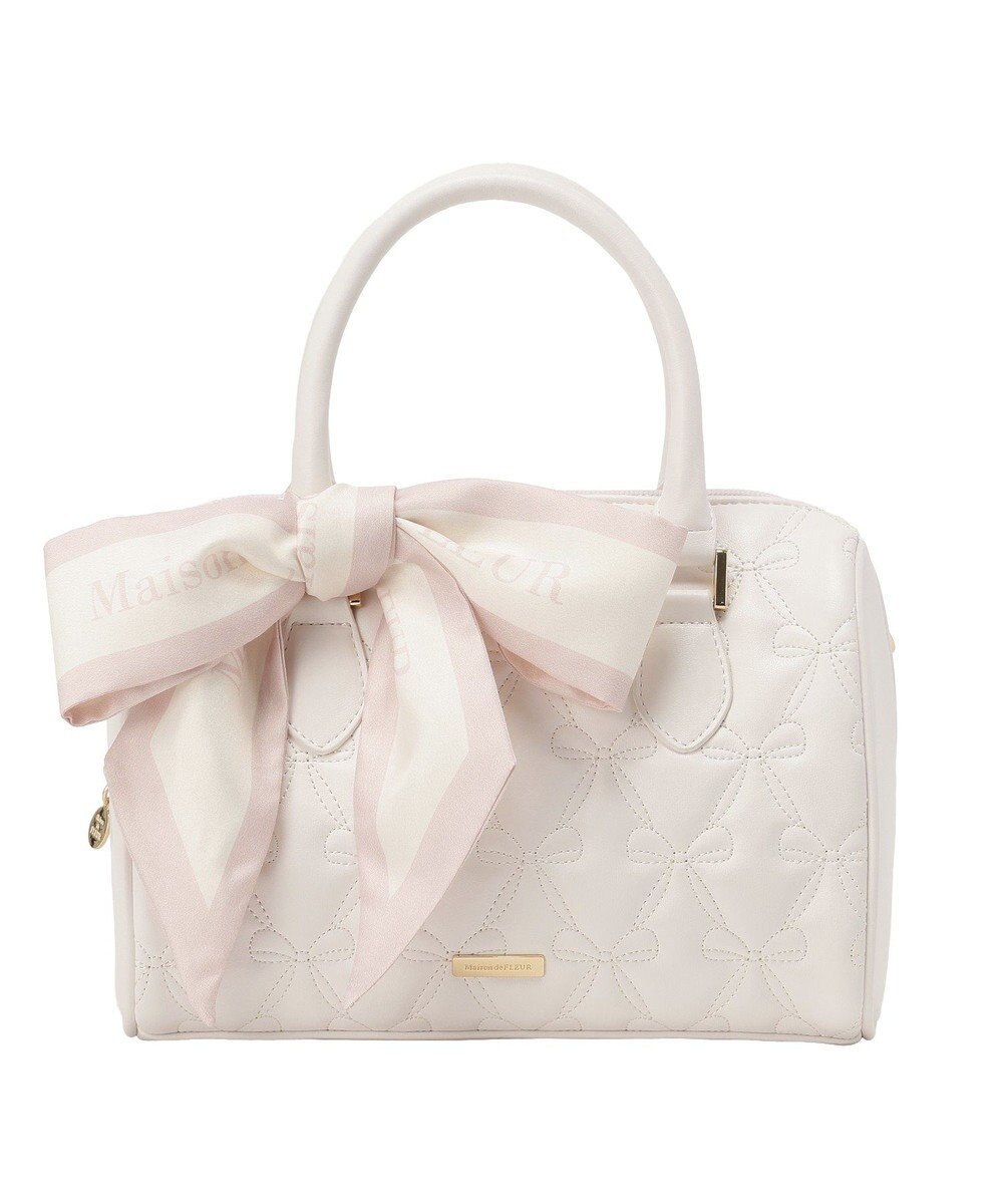 Maison de FLEUR スカーフ付きリボンキルティング2Wayボストン 