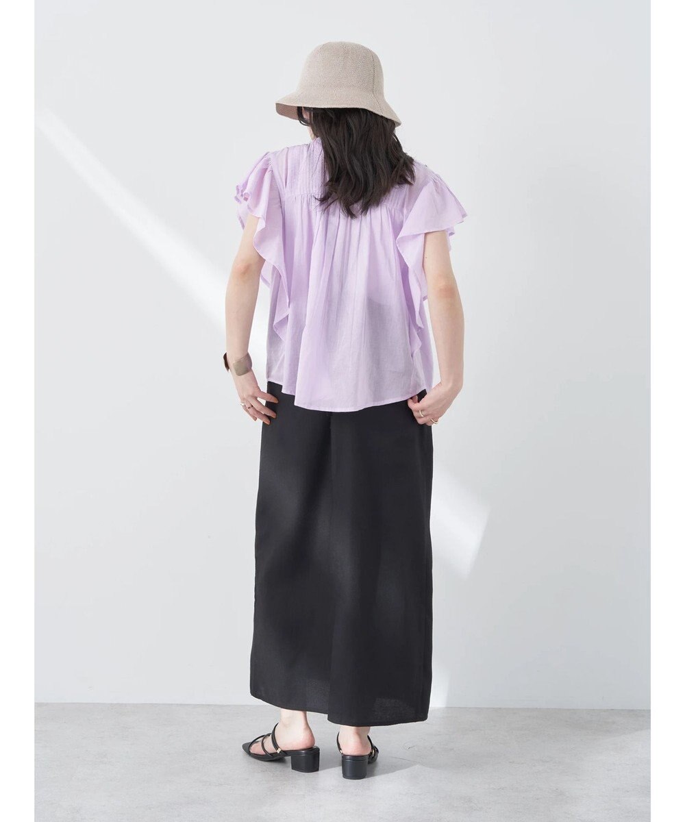 earth music&ecology コットンボイルフリルブラウス 