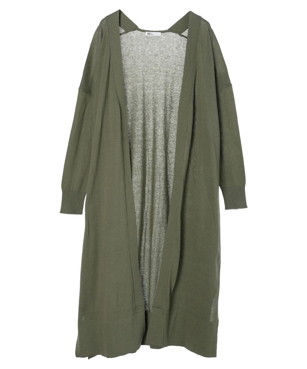 CRAFT STANDARD BOUTIQUE 裾スリットロングニットカーディガン 