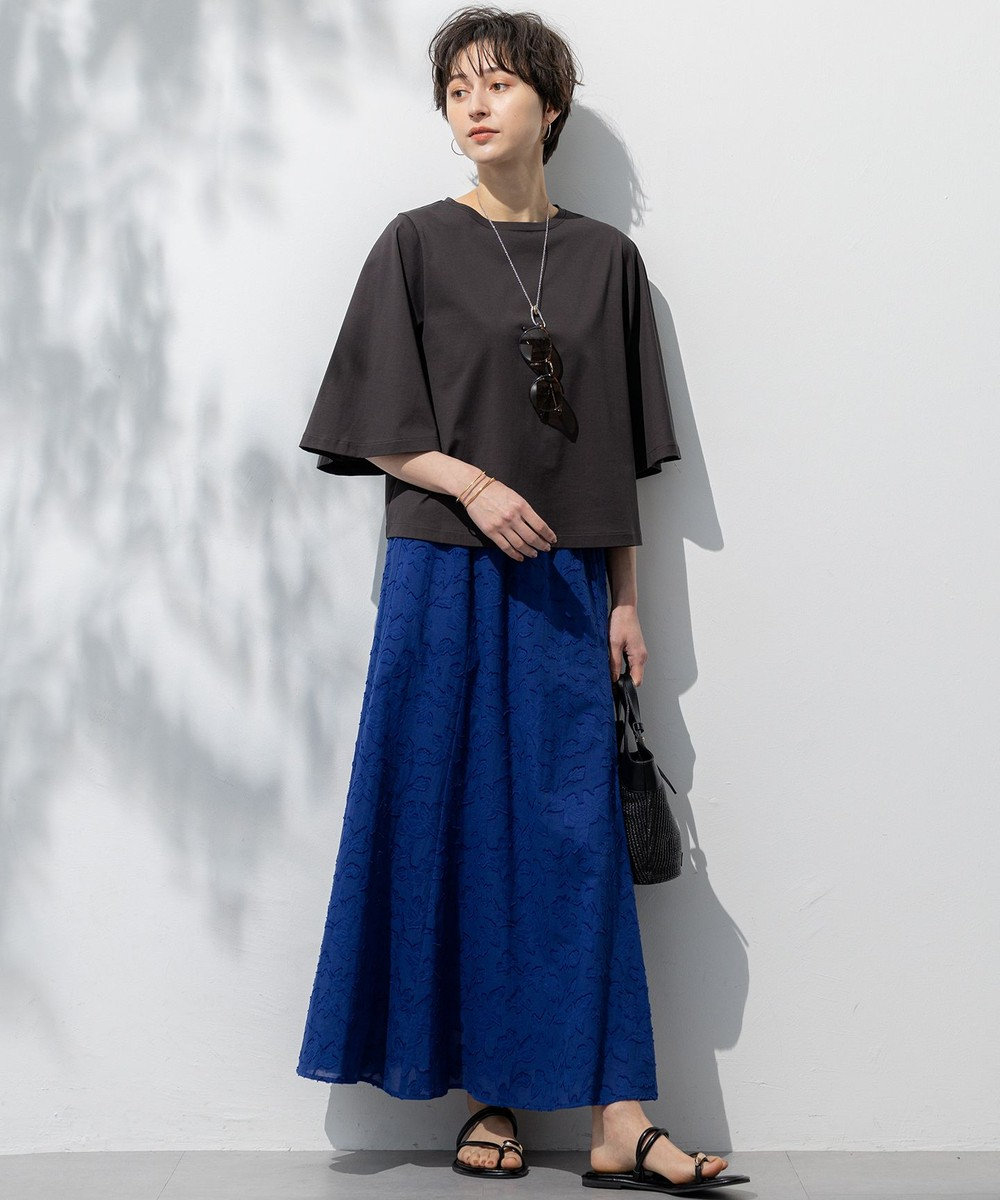 23区 L 【洗える】ハイエンド フレアスリーブ Tシャツ 