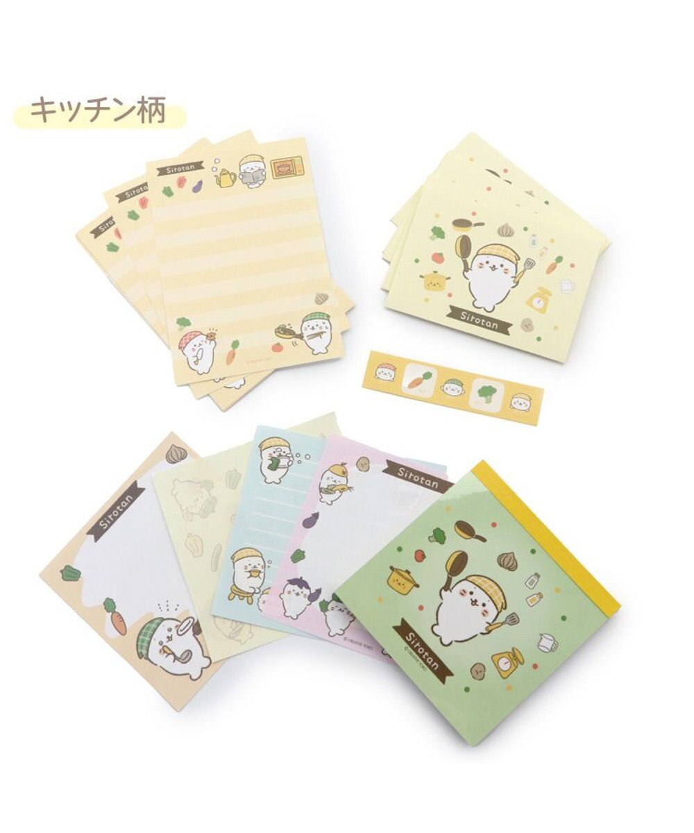 Mother garden しろたんキッチン柄 スクエアメモ & ミニレターセット 2点セット 