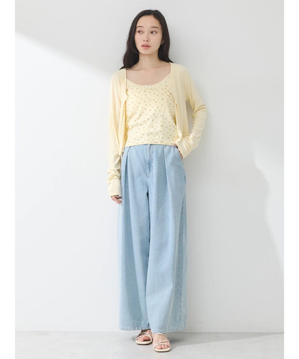 earth music&ecology ＳＥＴ２点カーディガン＋フラワーキャミ 