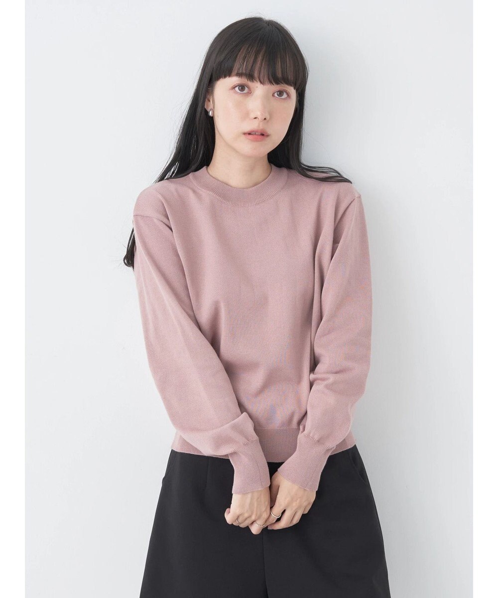 earth music&ecology バックボタンクルーネックニットプルオーバー 