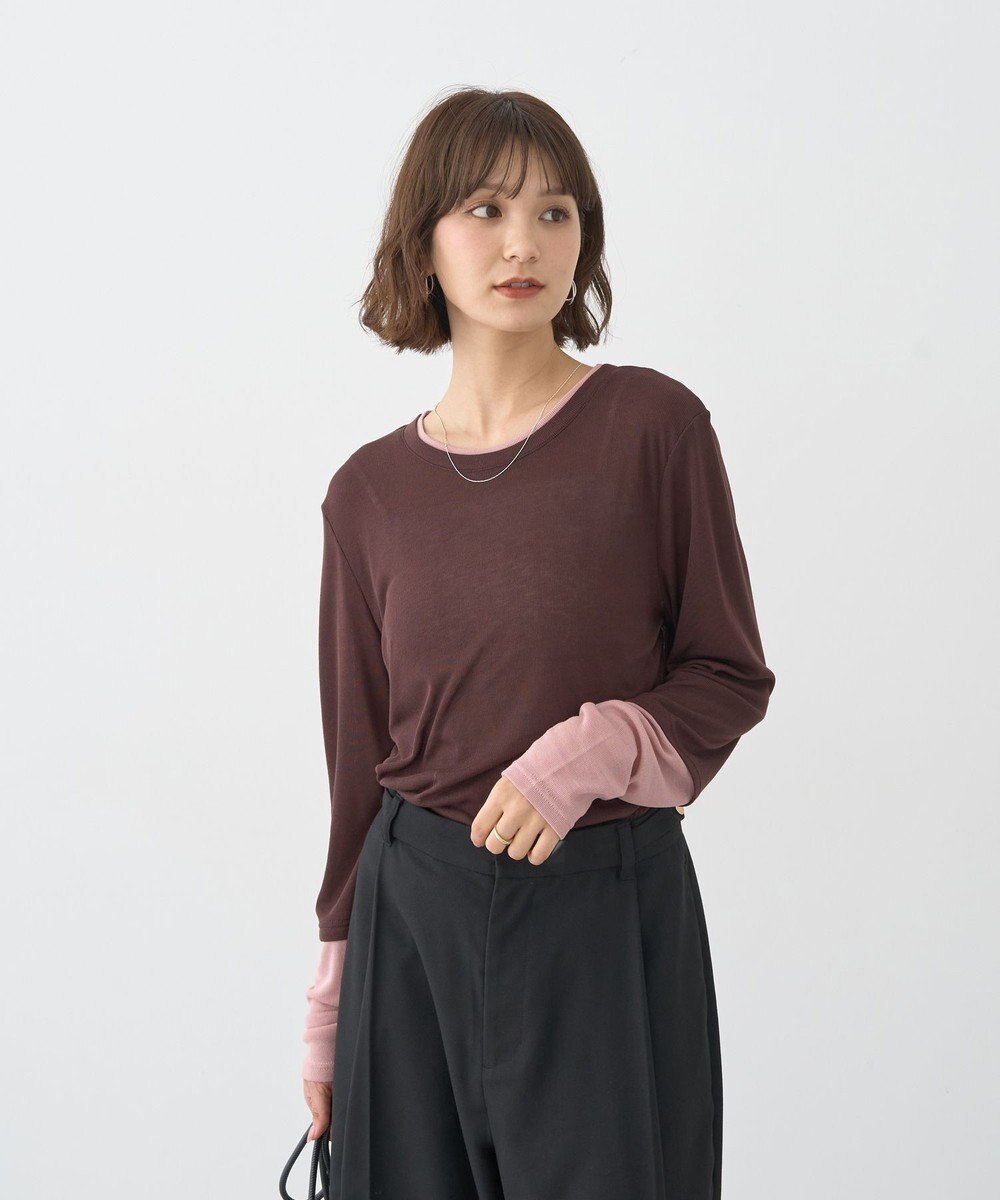 earth music&ecology レイヤードシアープルオーバー 