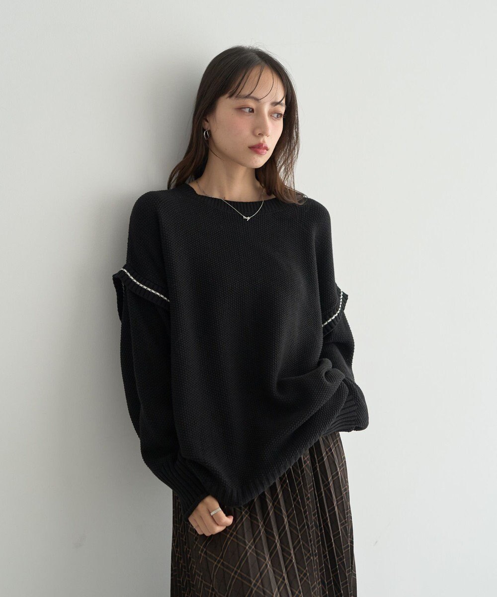 earth music&ecology 【洗濯機洗い可 / 選べる丈】アンチピリングC/A選べる丈配色ニット 