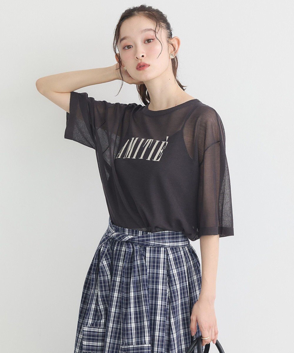 earth music&ecology 【接触冷感】ロゴ刺繍シアープルオーバ 