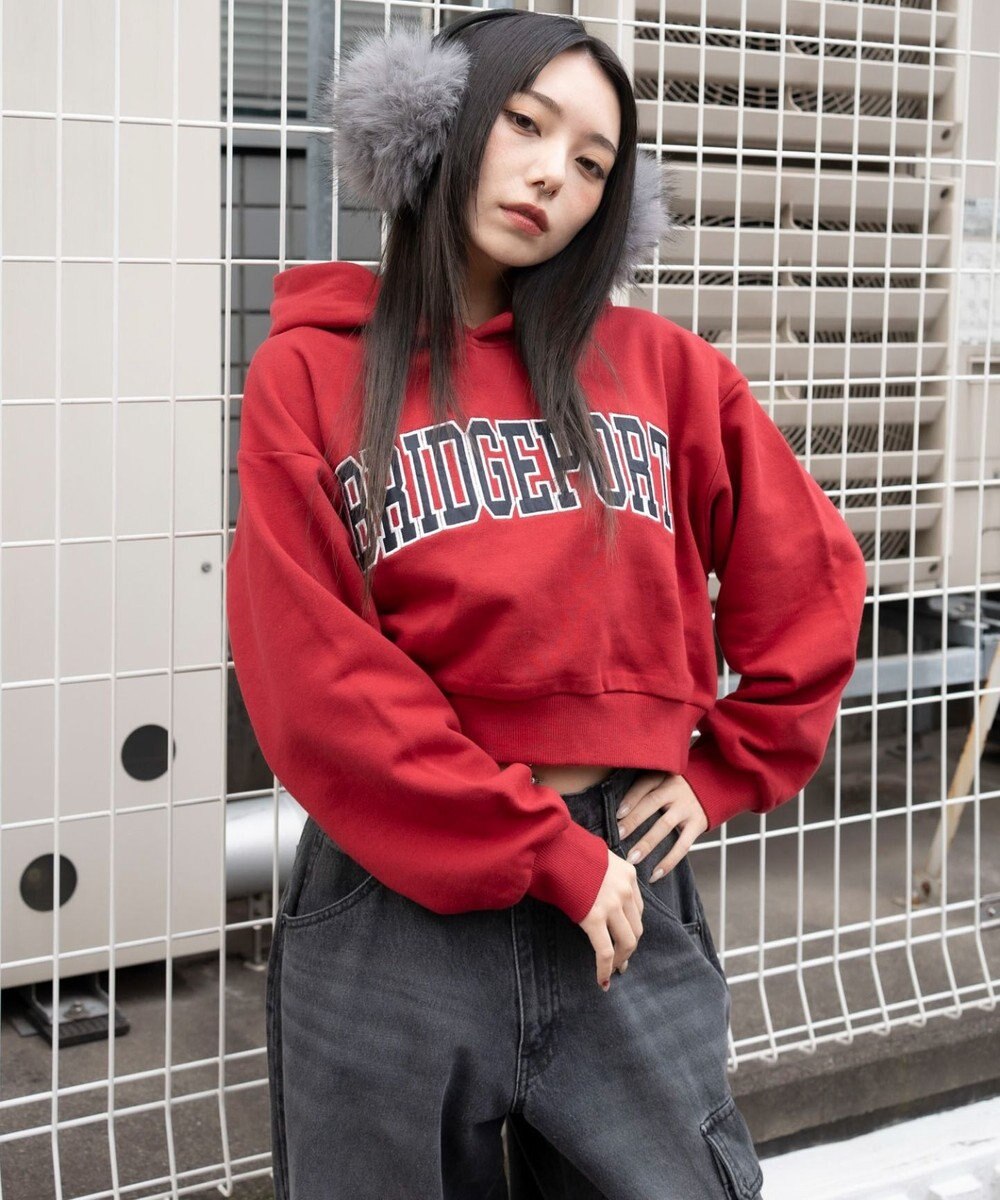 WEGO ロゴショートプルパーカー 