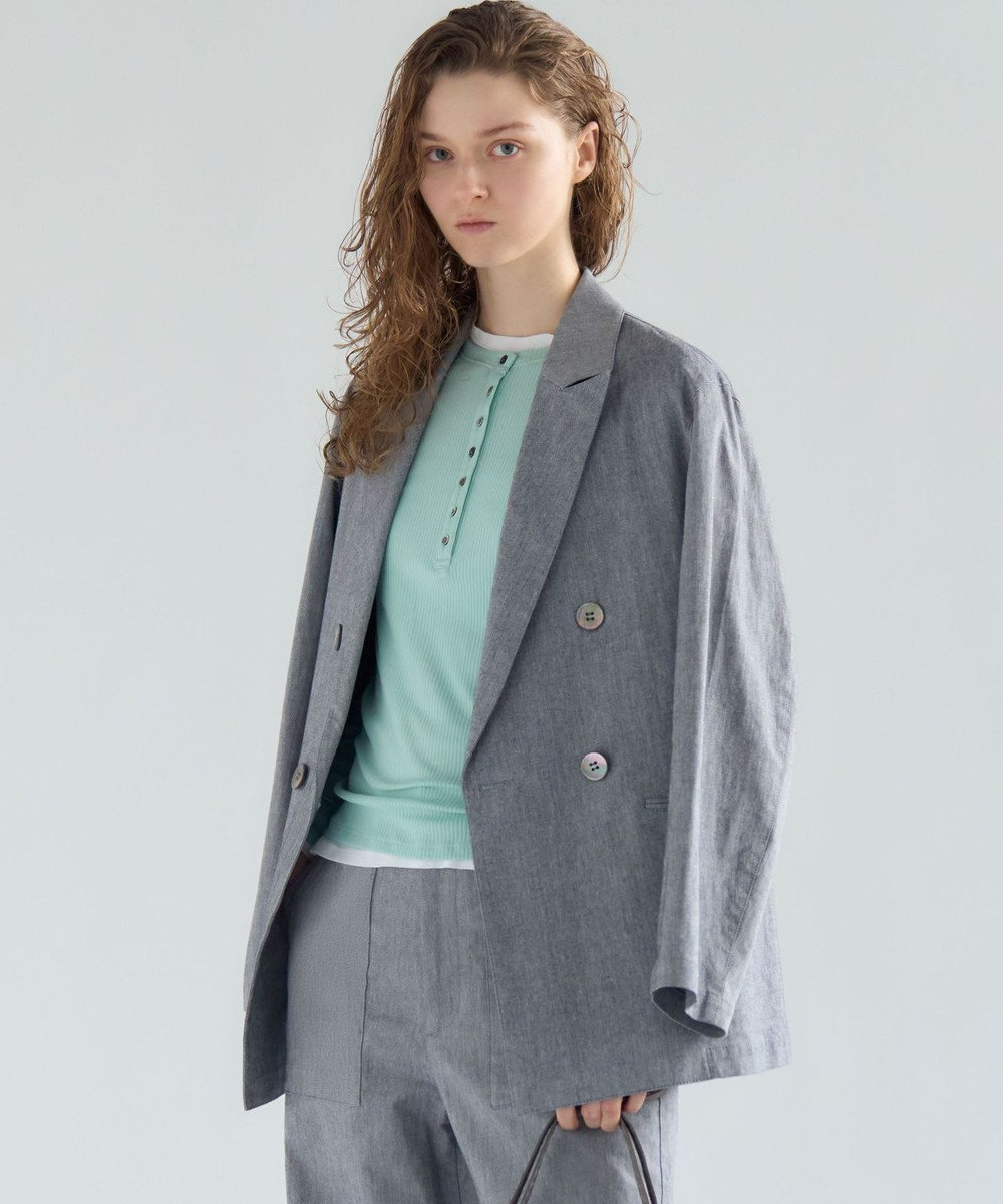 23区 L 【先行予約】スラブツイルストレッチ オーバーサイズ ダブルジャケット 