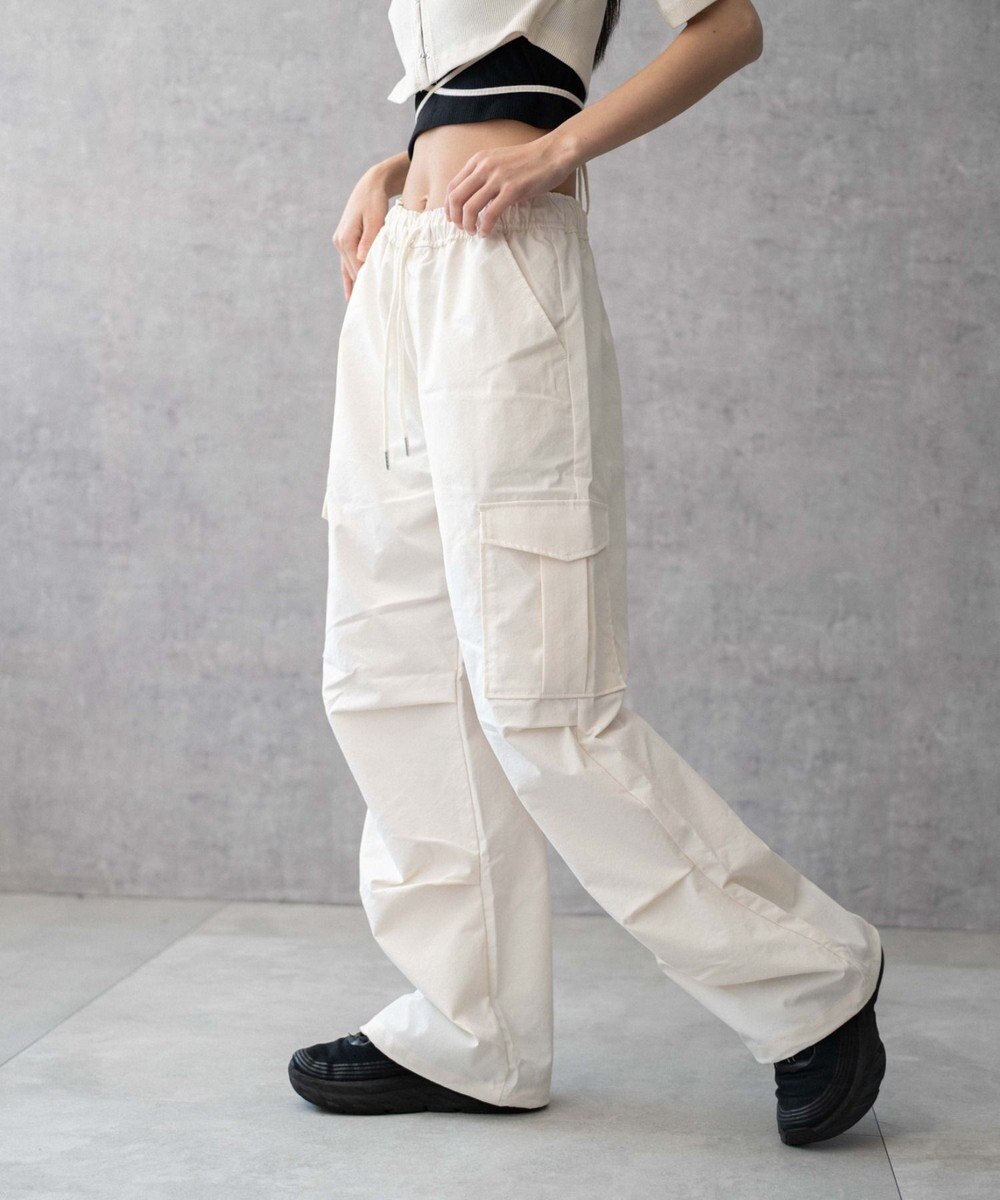 WEGO 【ウエストゴム】イージーパラシュートカーゴパンツ 