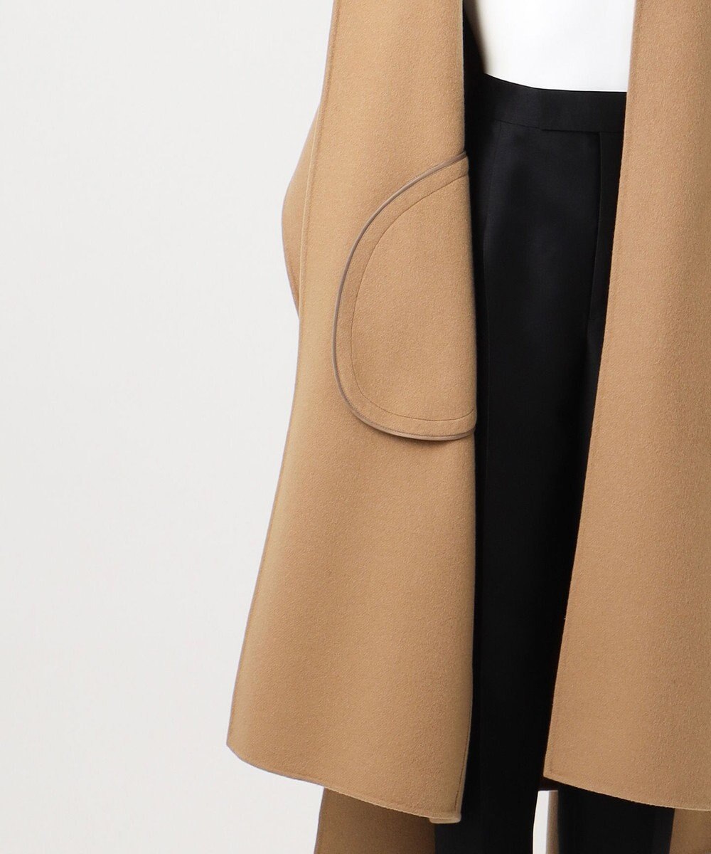 23区 L 【エステータ】ウールリバー ストールデザイン コート 