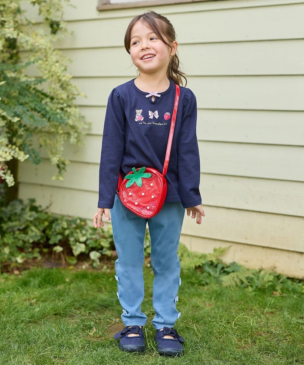 ANY KIDS テディベリー刺繍 長袖Tシャツ 