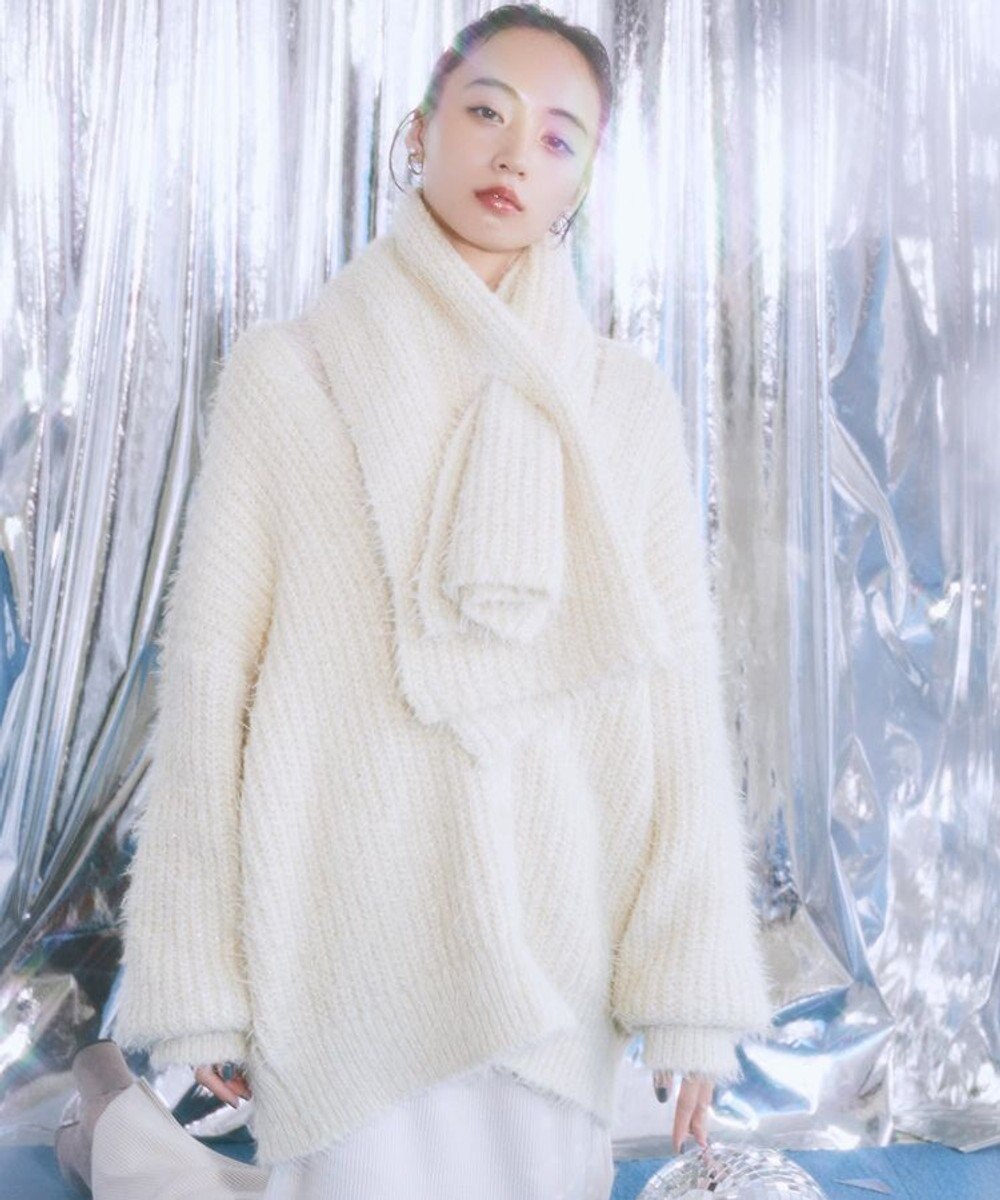 earth music&ecology カラーミックスシャギーカーディガン 