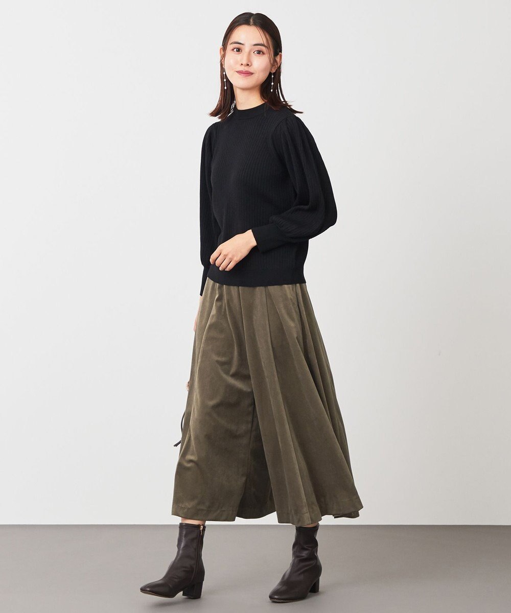 ANY 【洗濯機可】エステルベロア ガウチョパンツ 