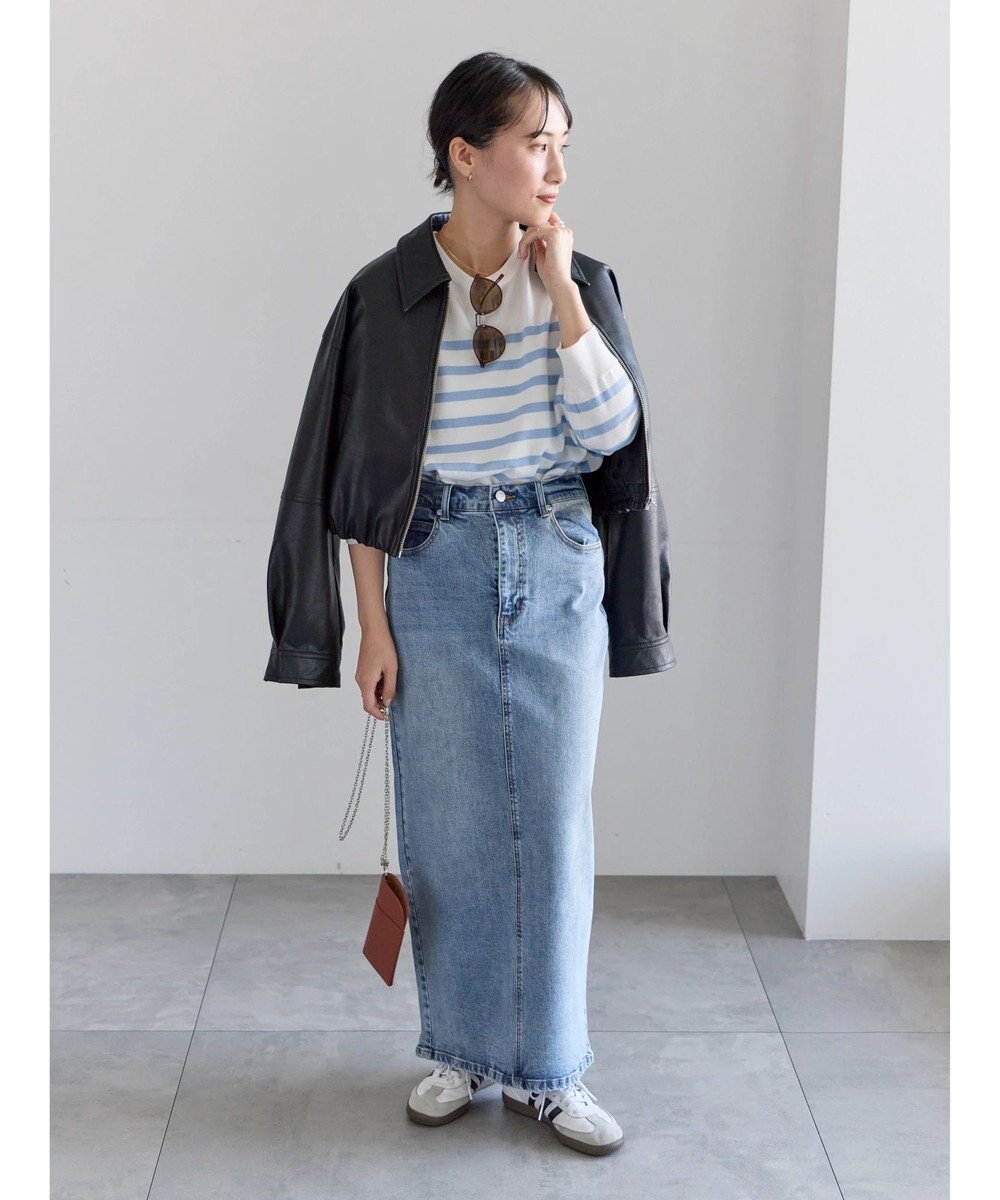 Te chichi フェイクレザークロップドブルゾン 