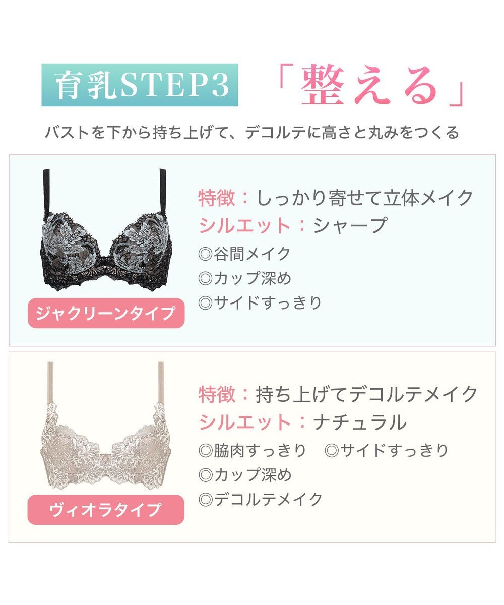 BRADELIS New York 【BRADELIS New York / 育乳STEP3 持ち上げる】ヴィオラステップ3ブラ23A1 美胸 谷間メイクする補正ブラ 