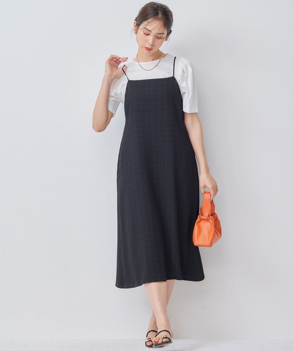 組曲 ステッチストライプドビー キャミワンピース 