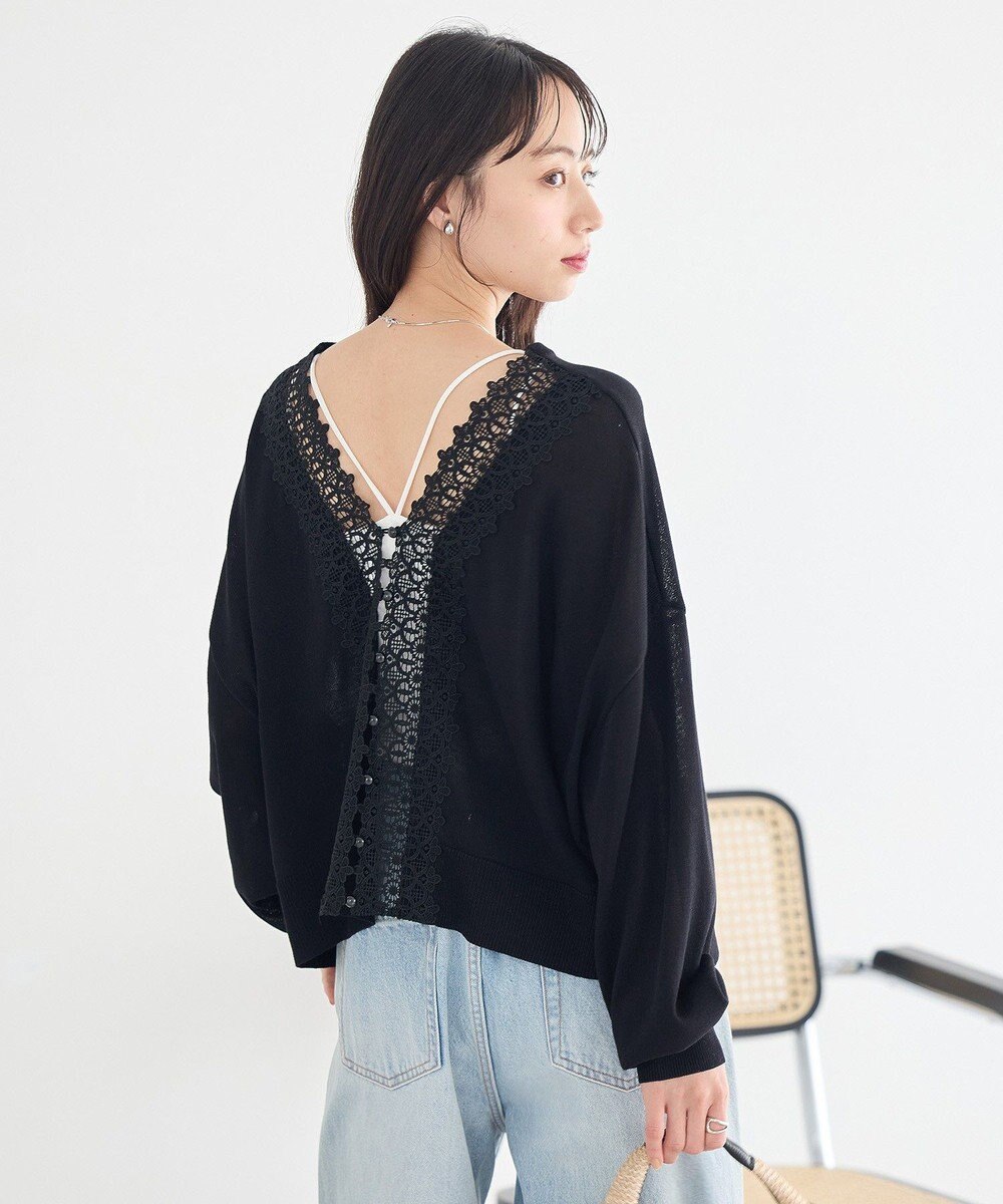 earth music&ecology 【2WAY】レーストリムシアーニットカーディガン 