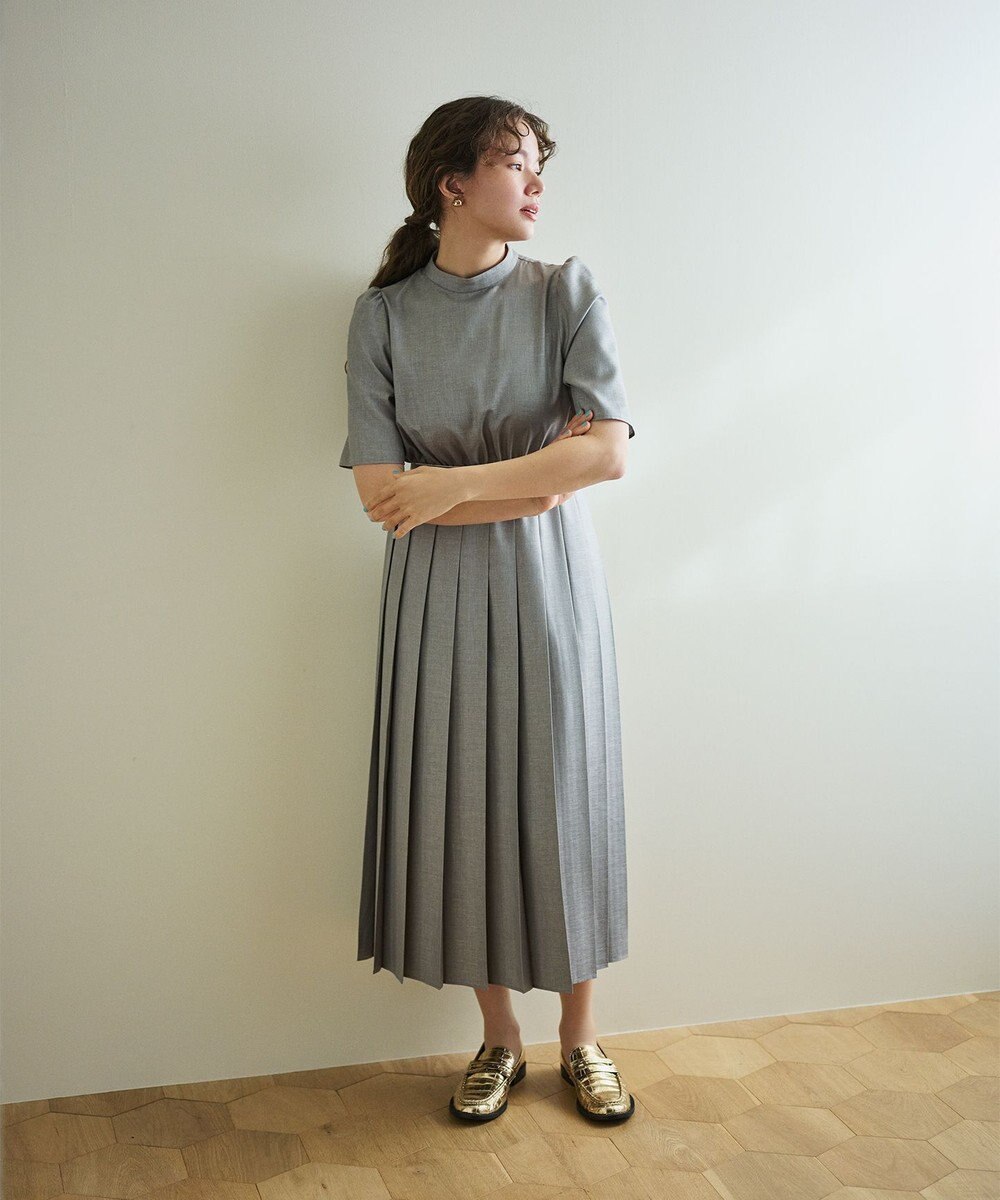 #Newans 〈花乃まりあさんコラボ〉ワイドプリーツワンピース 