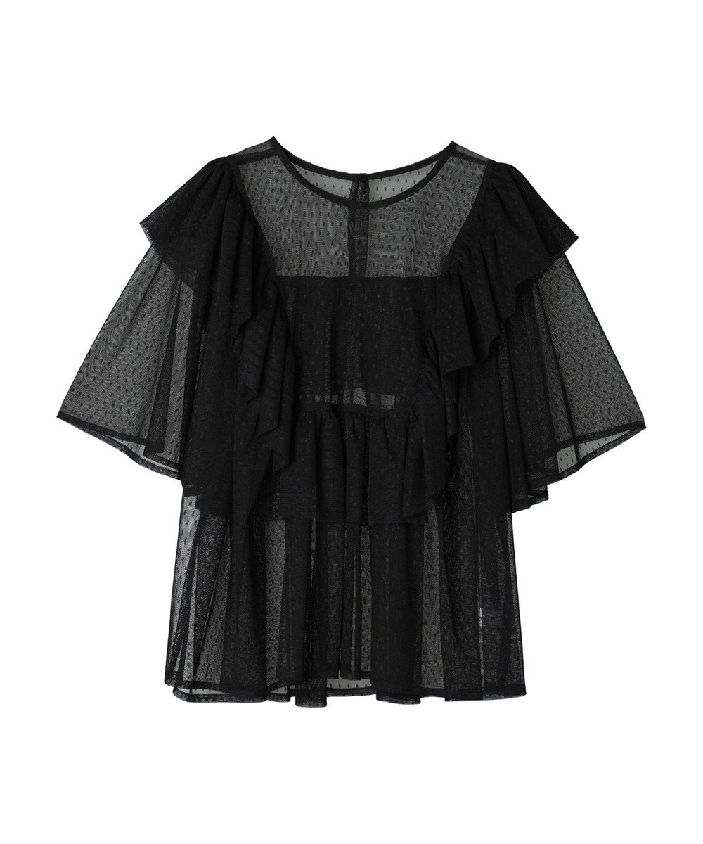 Green Parks ■ＥＳＣＡＲ　ドットチュールフレアヨークプルオーバー 