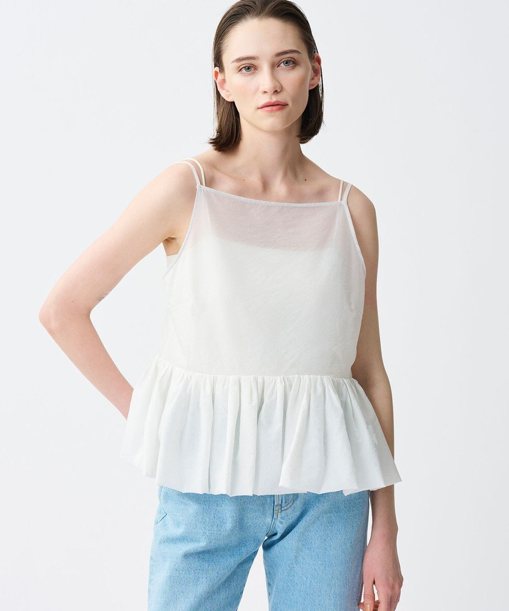 uncrave シアー オーガンジー ペプラム トップス 