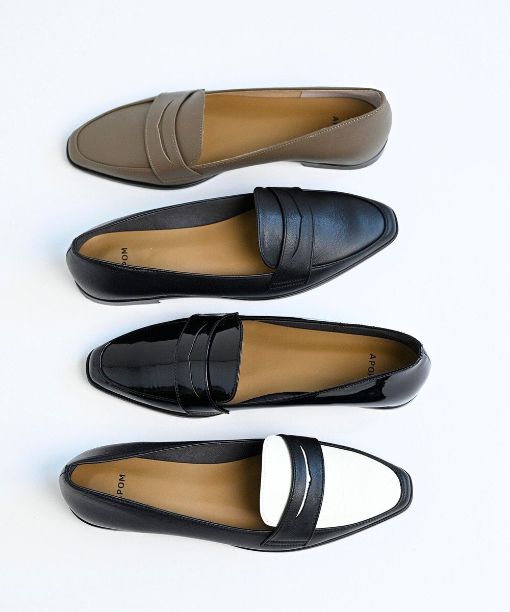 APOM 日本製 晴雨兼用スクエアトゥコインローファー15＜CRAHUG限定＞ 