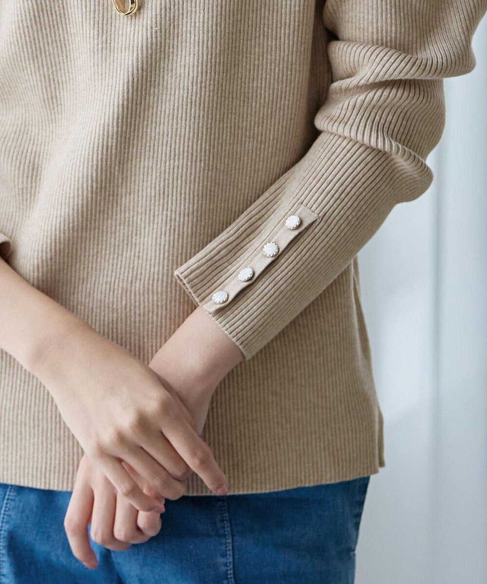 Tiaclasse 【洗える】タートルボタンニットトップス 