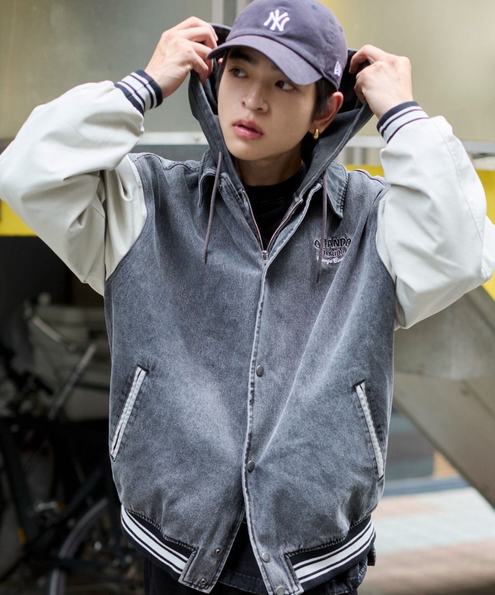 WEGO 【ユニセックス着用ITEM/MLサイズ展開】デニムスタジャン 