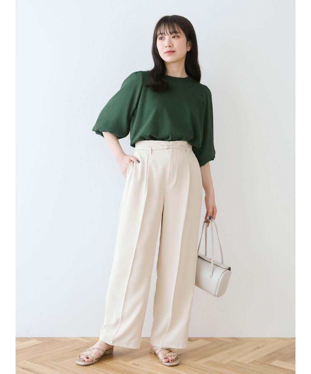 Green Parks きれいシルエットパンツ（ベルト付きとろみワイド） 