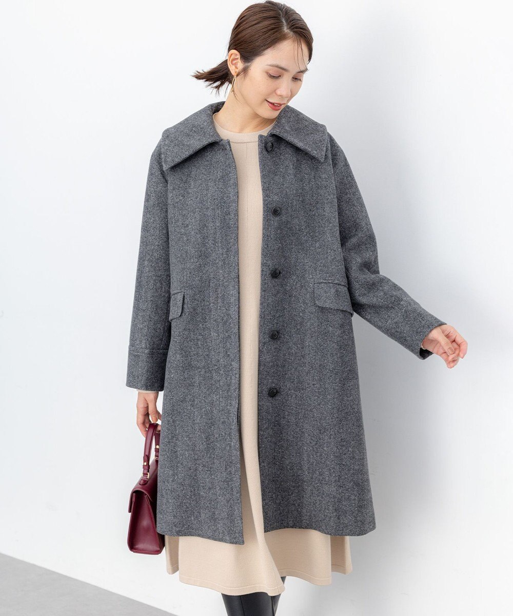 組曲 ウールモッサステンカラー コート 
