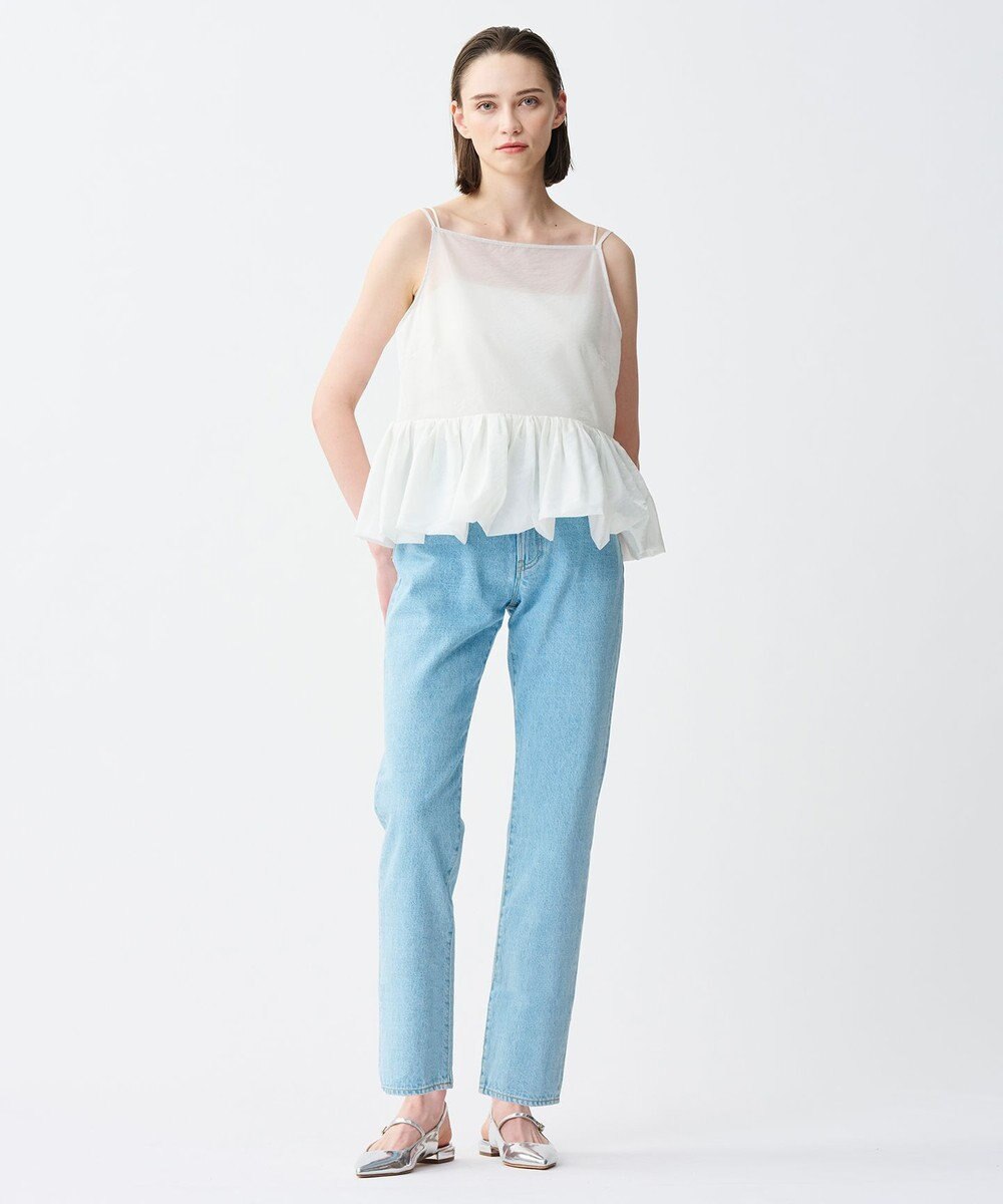 uncrave シアー オーガンジー ペプラム トップス 