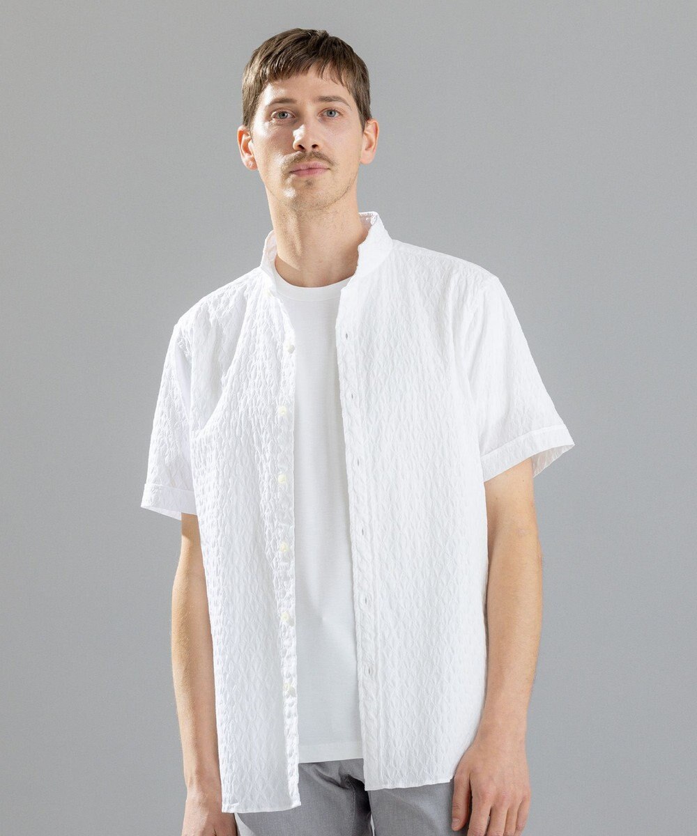 JOSEPH HOMME シガーカッタージャガード　ウイングカラー半袖シャツ 