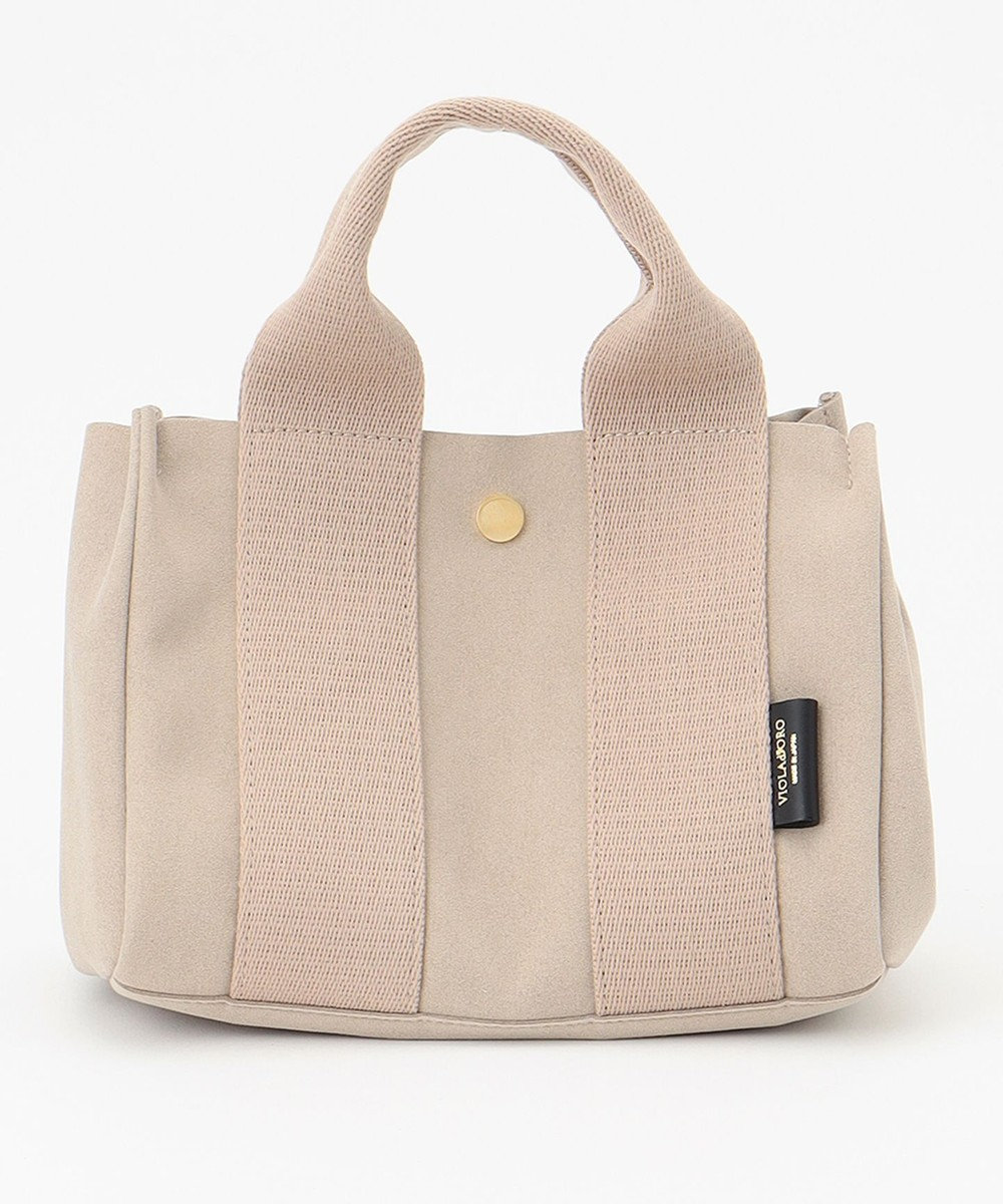 【VIOLAd’ORO】GINO TOTE S, taupe×black, F