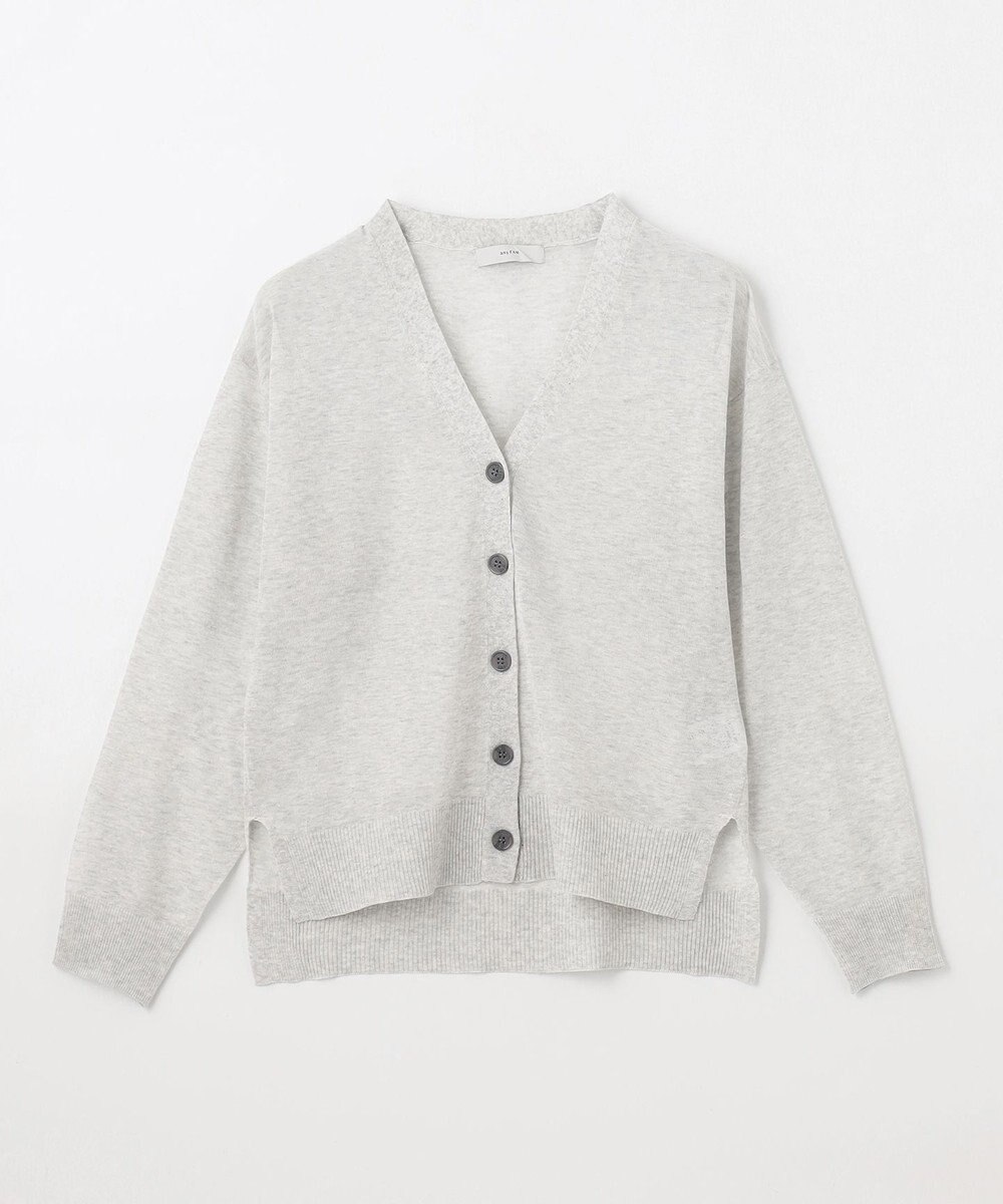 ANY L 【洗濯機可/接触冷感/アンチピリング】シアーニットVネックカーディガン 