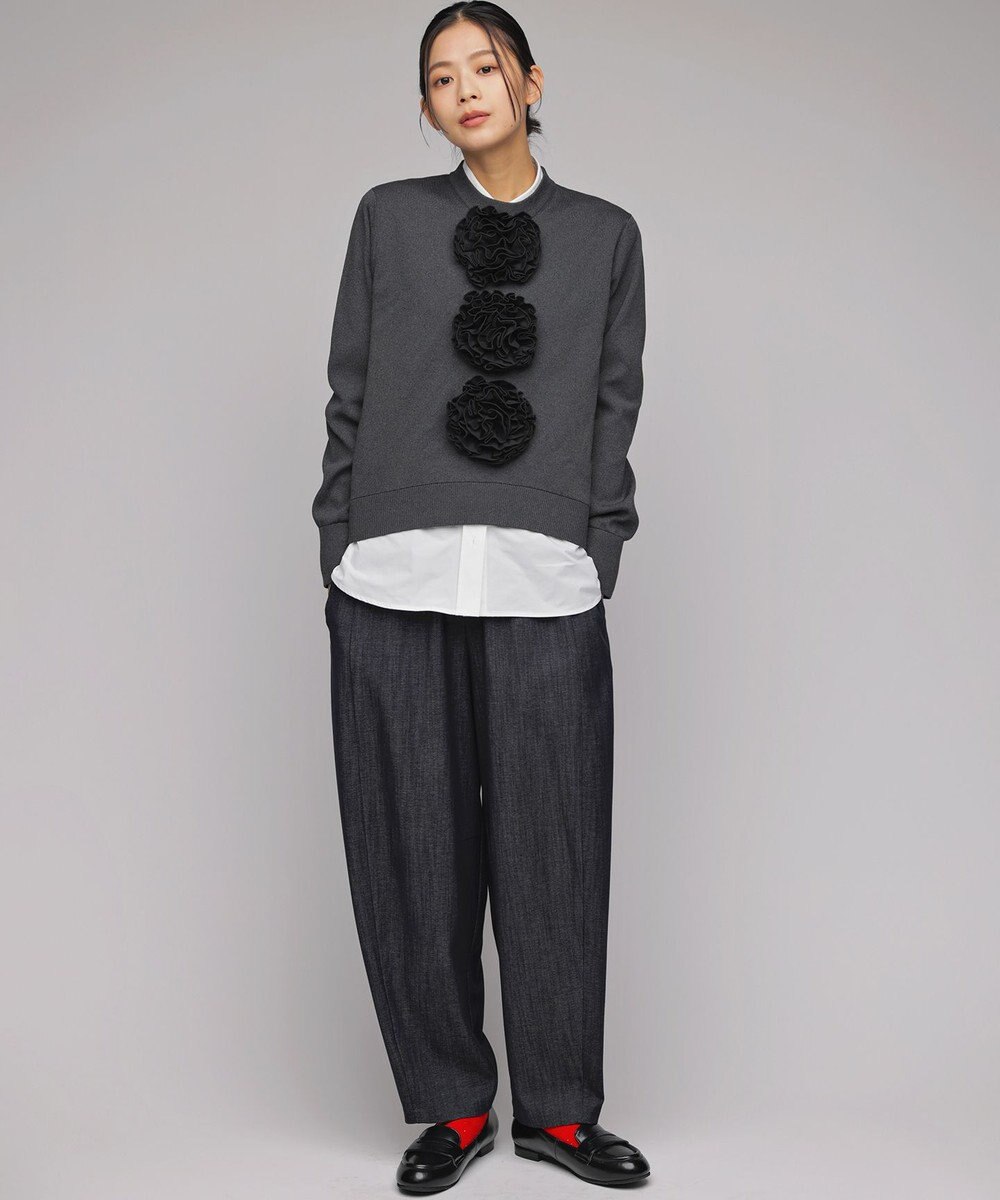 組曲 S 【組曲×setsuko sagittaire】フラワーフリルシャーティング ブラウス 