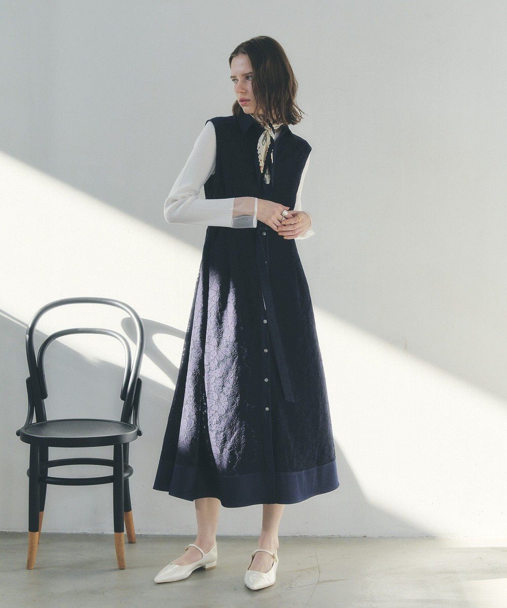 YECCA VECCA レース切替ジレワンピース 