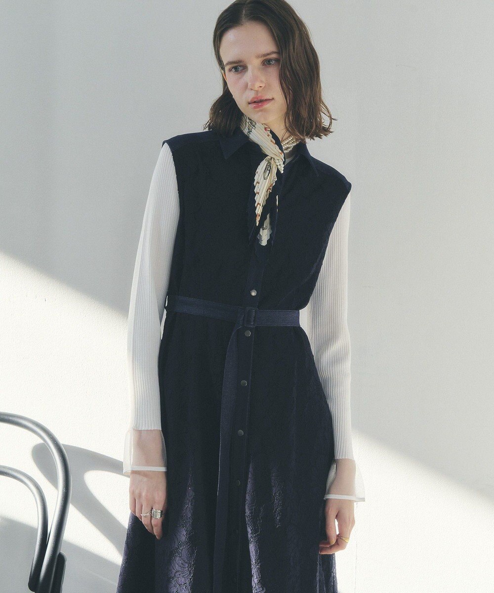 YECCA VECCA レース切替ジレワンピース 