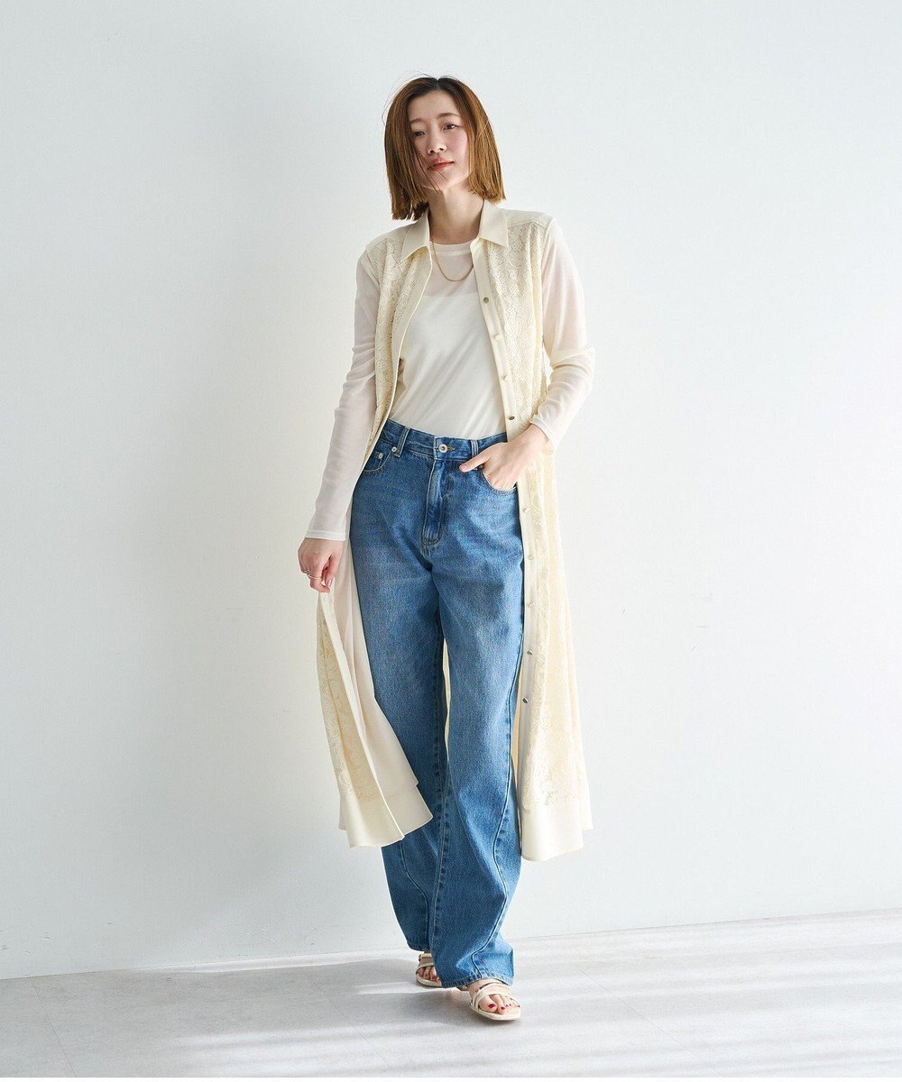 YECCA VECCA レース切替ジレワンピース 