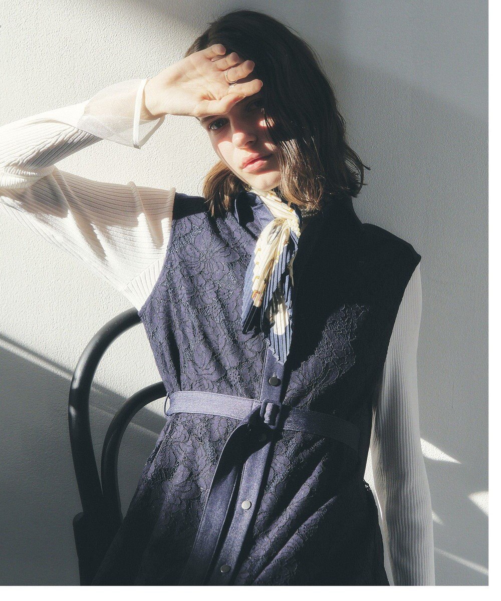 YECCA VECCA レース切替ジレワンピース 