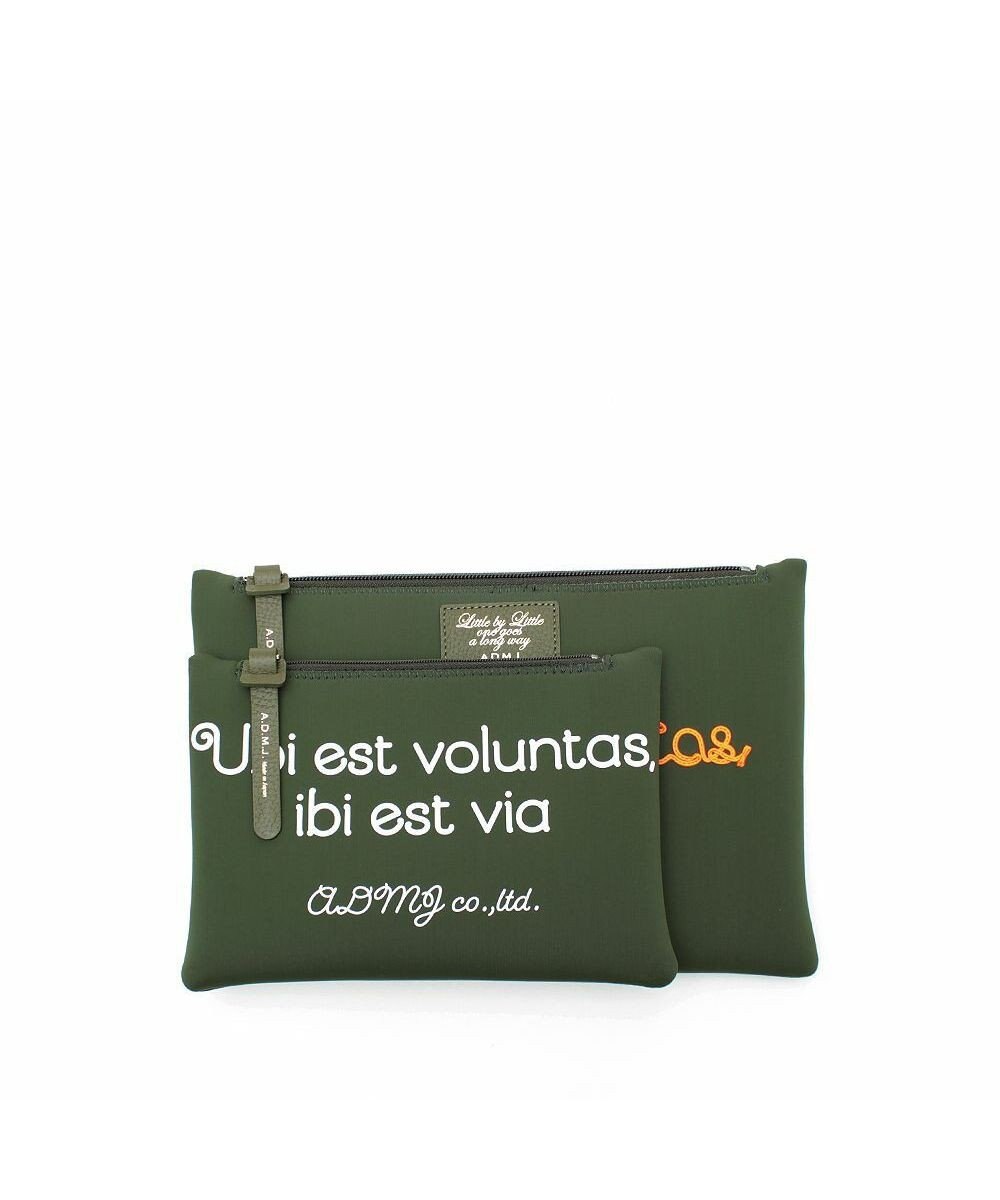 A.D.M.J. 【魔法の様に軽い】マジックライトコード刺しゅうフラットポーチ2セット(S・M) 