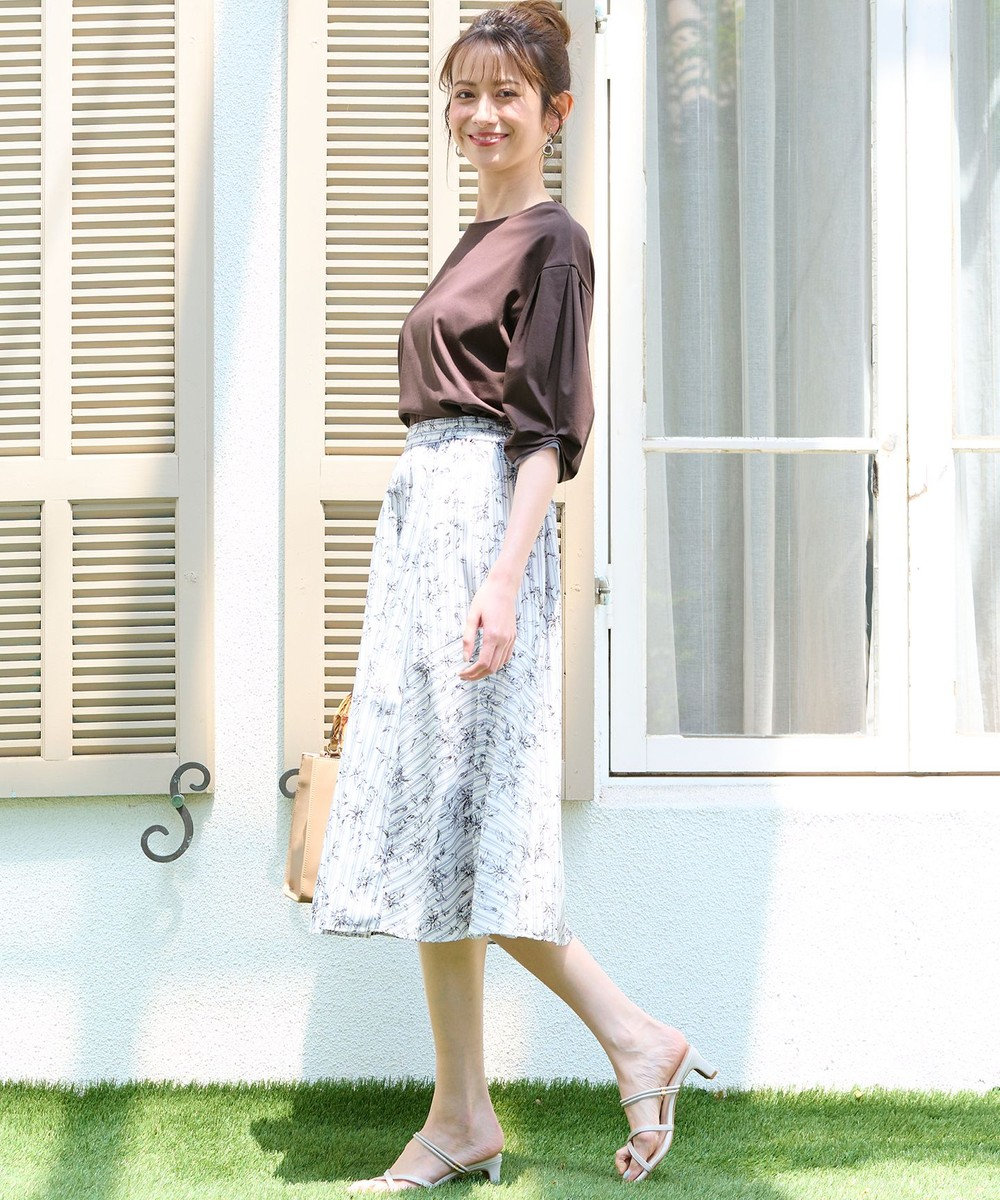 洗える】ラインフラワーストライプ スカート / any SiS | ファッション